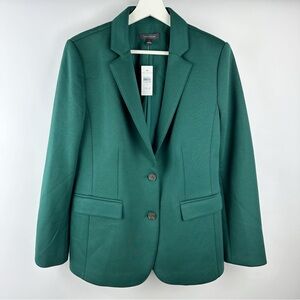 ANN TAYLOR Green Scuba Two Button Blazer NEW